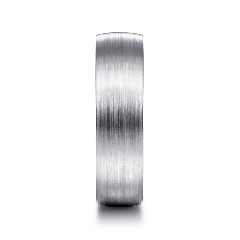 Samuel - 14K White Gold 6mm - Men's Wedding Band in Satin Finish - Shot 4