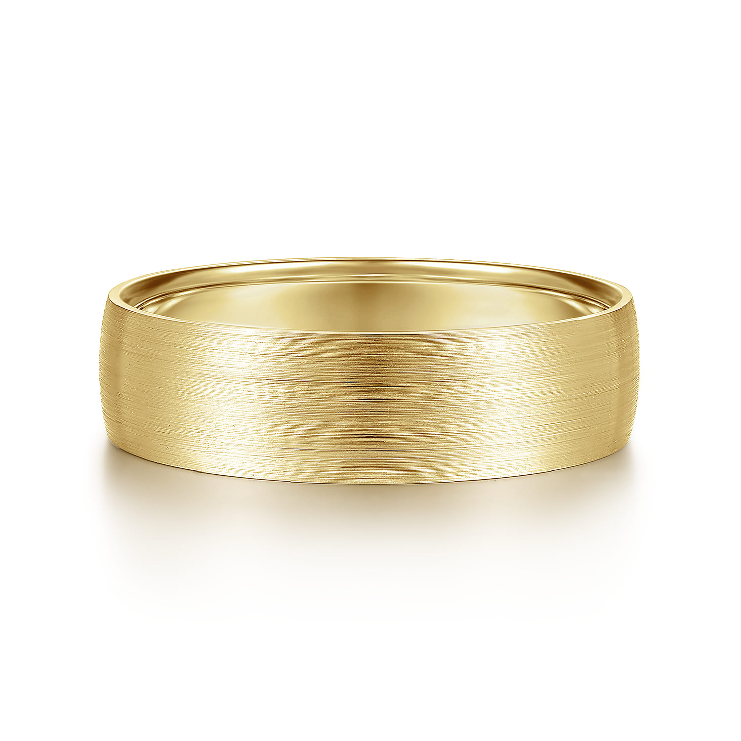 Samuel - 14K Yellow Gold 6mm - Men's Wedding Band in Satin Finish - Shot 1