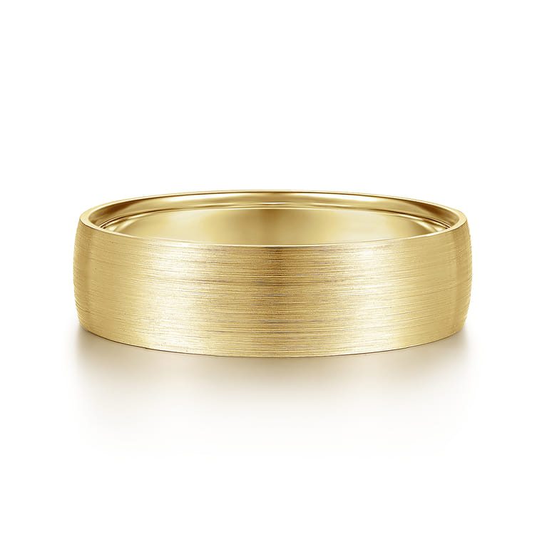 Samuel - 14K Yellow Gold 6mm - Men's Wedding Band in Satin Finish - Shot 1