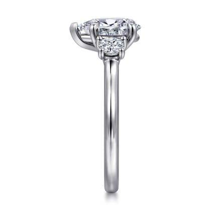 Sanaa - 14K White Gold Pear Shape 3 Stone Diamond Engagement Ring