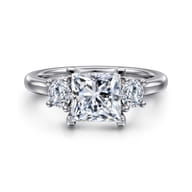Sanaa - 14K White Gold Princess Cut 3 Stone Diamond Engagement Ring