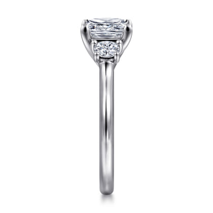 Sanaa - 14K White Gold Princess Cut 3 Stone Diamond Engagement Ring