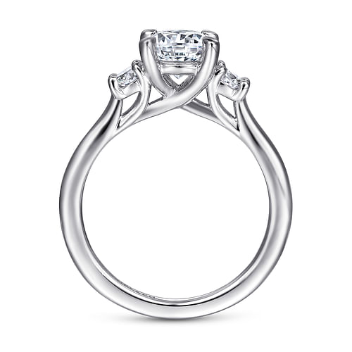 Sanaa - 14K White Gold Round 3 Stone Diamond Engagement Ring - 0.28 ct - Shot 2
