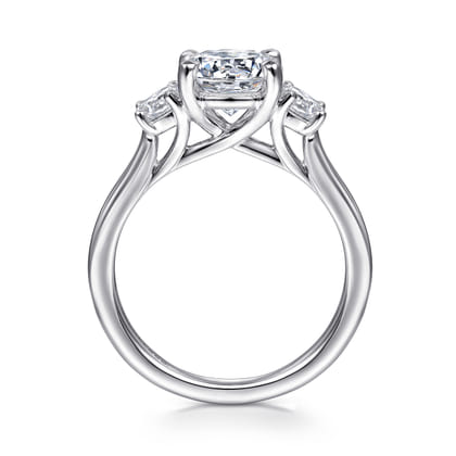 Sanaa - 14K White Gold Round 3 Stone Diamond Engagement Ring