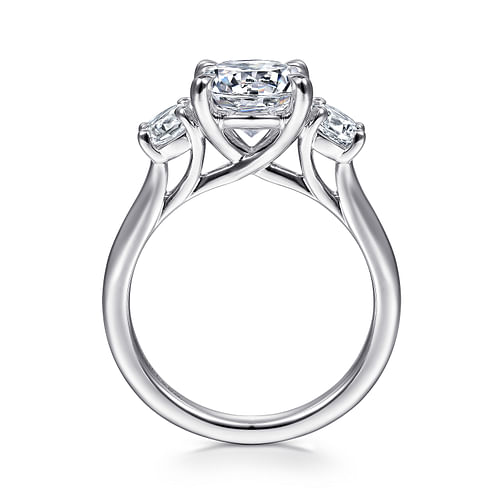 Sanaa - 14K White Gold Round Three Stone Diamond Engagement Ring - 0.57 ct - Shot 2