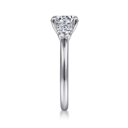 Sanaa - 14K White Gold Round Three Stone Diamond Engagement Ring