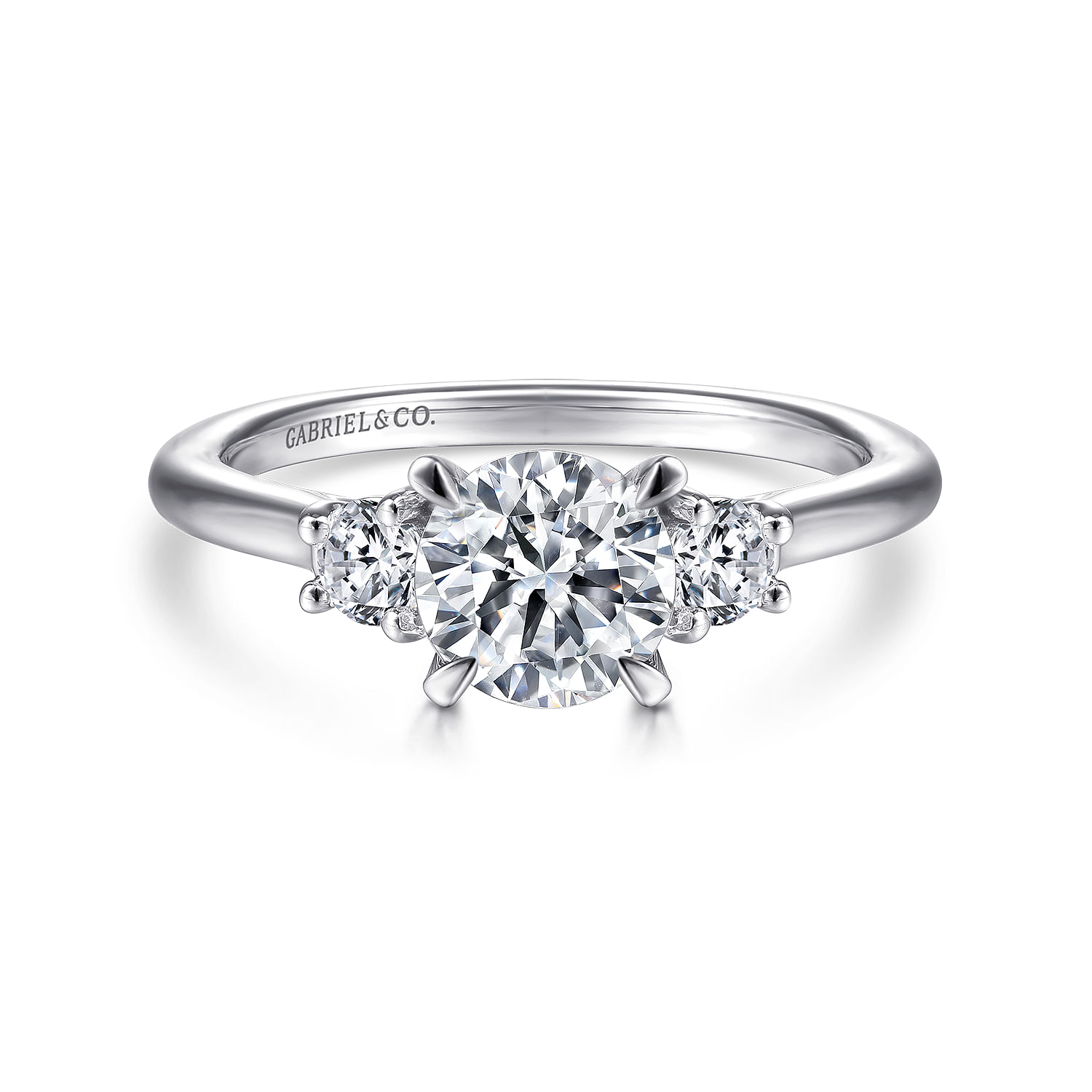 Sanaa - Platinum Round 3 Stone Diamond Engagement Ring