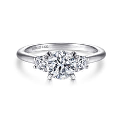 Sanaa - Platinum Round 3 Stone Diamond Engagement Ring