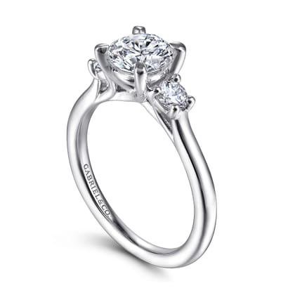Sanaa - Platinum Round 3 Stone Diamond Engagement Ring