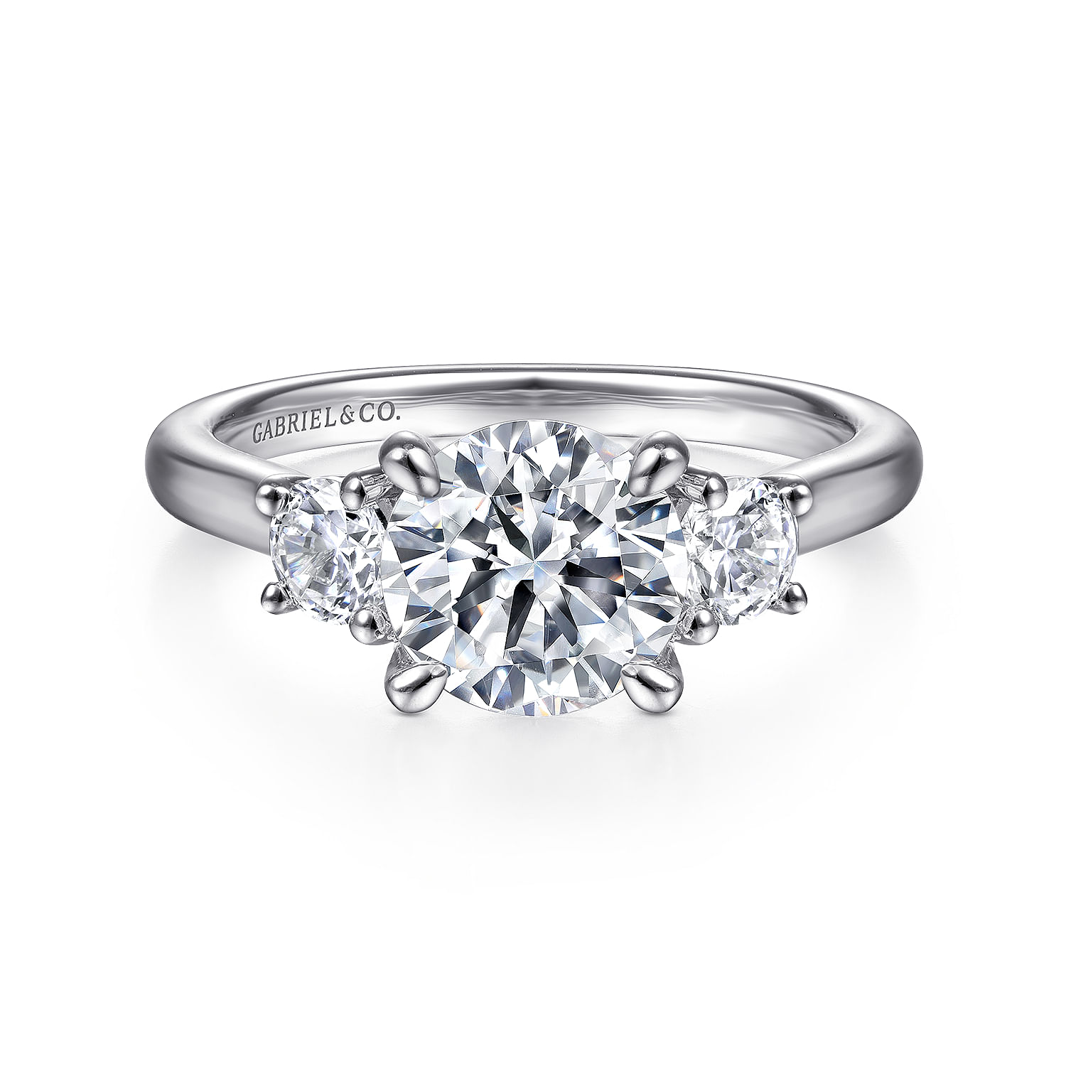Sanaa - Platinum Round 3 Stone Diamond Engagement Ring