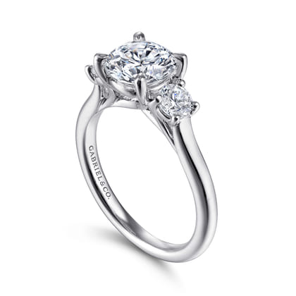 Sanaa - Platinum Round 3 Stone Diamond Engagement Ring