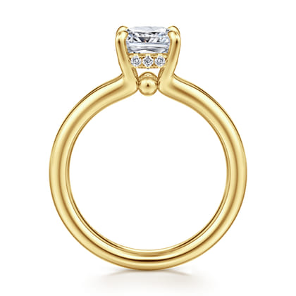 Sanah - 14K Yellow Gold Split Shank Cushion Cut Diamond Engagement Ring