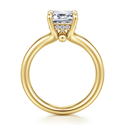 Sanah - 14K Yellow Gold Split Shank Emerald Cut Diamond Engagement Ring