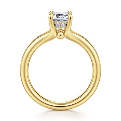 Sanah - 14K Yellow Gold Split Shank Emerald Cut Diamond Engagement Ring