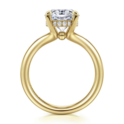 Sanah - 14K Yellow Gold Split Shank Oval Diamond Engagement Ring