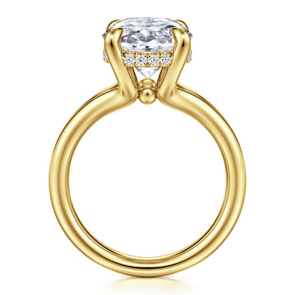 Sanah - 14K Yellow Gold Split Shank Oval Diamond Engagement Ring