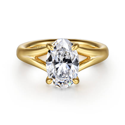 Sanah - 14K Yellow Gold Split Shank Oval Diamond Engagement Ring