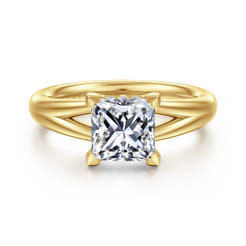 Sanah - 14K Yellow Gold Split Shank Princess Cut Diamond Engagement Ring