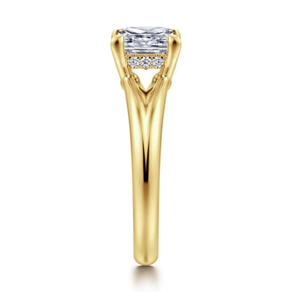 Sanah - 14K Yellow Gold Split Shank Princess Cut Diamond Engagement Ring