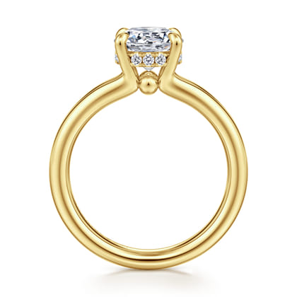 Sanah - 14K Yellow Gold Split Shank Round Diamond Engagement Ring