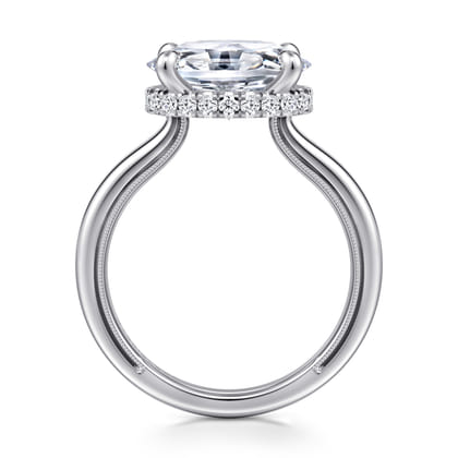 Sandi - 14K White Gold East West Oval Diamond Engagement Ring