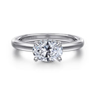Sandi - 14K White Gold East West Oval Diamond Engagement Ring
