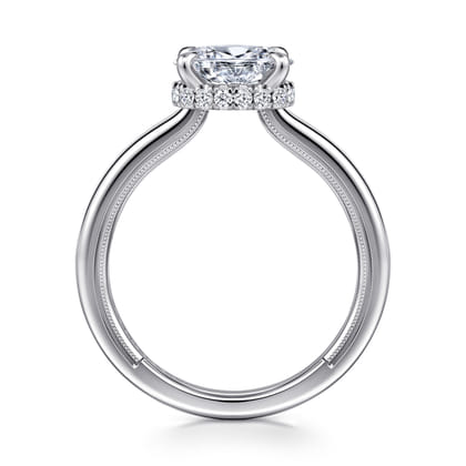Sandi - 14K White Gold East West Oval Diamond Engagement Ring