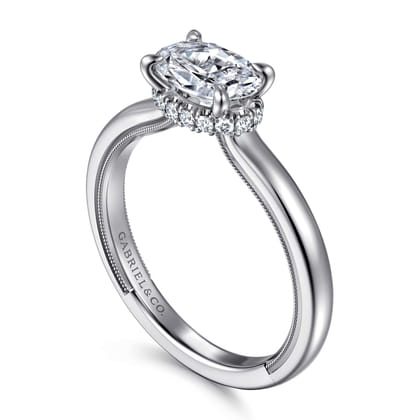 Sandi - 14K White Gold East West Oval Diamond Engagement Ring