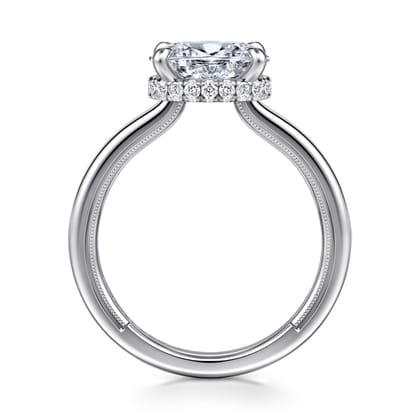 Sandi - 14K White Gold East West Oval Diamond Engagement Ring