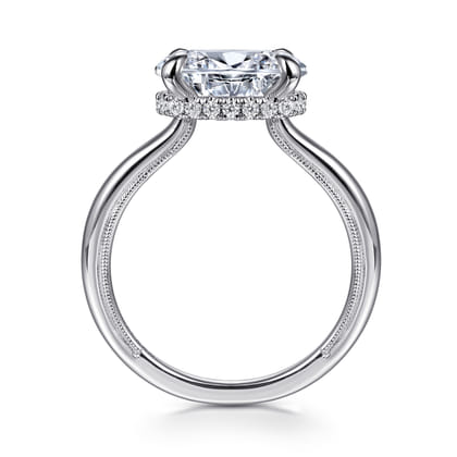 Sandi - 14K White Gold East West Oval Diamond Engagement Ring