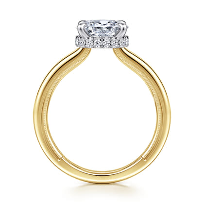 Sandi - 14K White-Yellow Gold East West Oval Diamond Engagement Ring