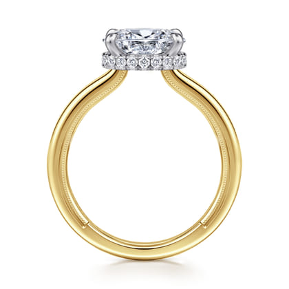 Sandi - 14K White-Yellow Gold East West Oval Diamond Engagement Ring