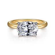 Sandi - 14K White-Yellow Gold East West Oval Diamond Engagement Ring