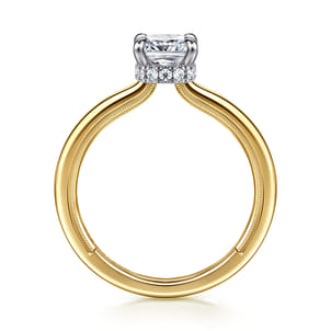 Sandi - 14K White-Yellow Gold Elongated Cushion Diamond Engagement Ring