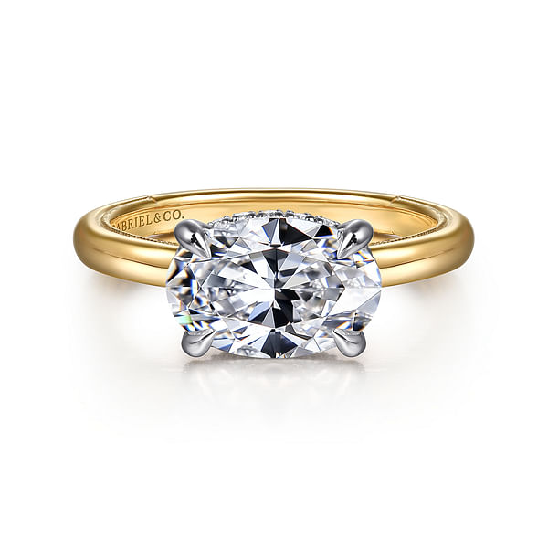 14K White-Yellow Gold Oval Diamond Engagement Ring @ $1425. Shop ...