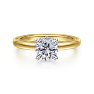 Sandi - 14K White-Yellow Gold Round Diamond Engagement Ring