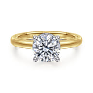 Sandi - 14K White-Yellow Gold Round Diamond Engagement Ring