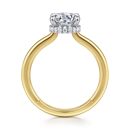Sandi - 14K White-Yellow Gold Round Diamond Engagement Ring