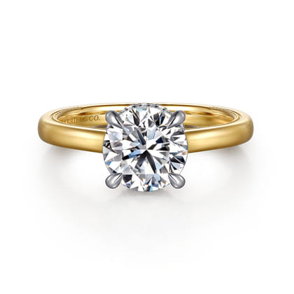 Sandi - 14K White-Yellow Round Diamond Engagement Ring