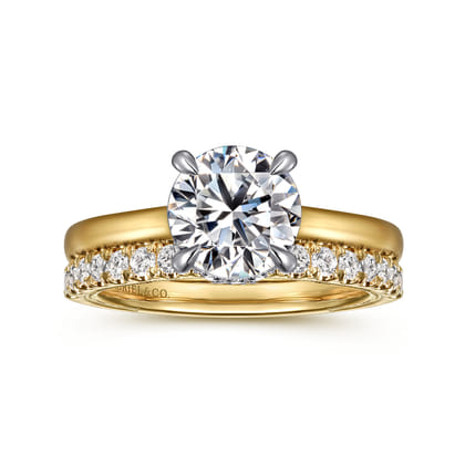 Sandi - 14K White-Yellow Round Diamond Engagement Ring