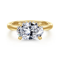 Sandi - 14K Yellow Gold East West Oval Diamond Engagement Ring