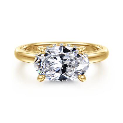 Sandi - 14K Yellow Gold East West Oval Diamond Engagement Ring