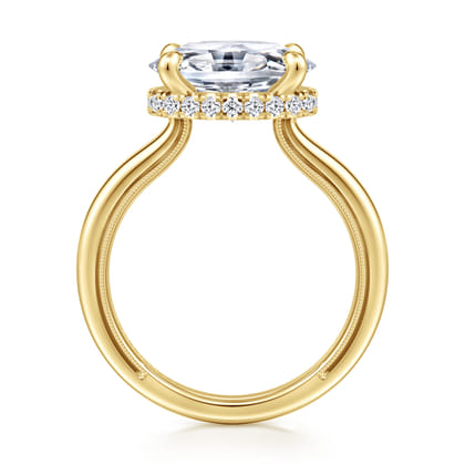 Sandi - 14K Yellow Gold East West Oval Diamond Engagement Ring