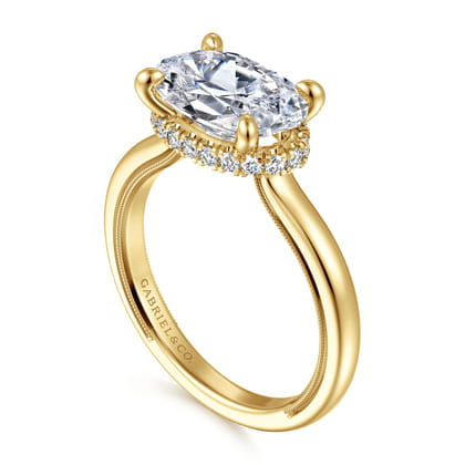 Sandi - 14K Yellow Gold East West Oval Diamond Engagement Ring