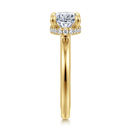 Sandi - 14K Yellow Gold East West Oval Diamond Engagement Ring