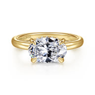 Sandi - 14K Yellow Gold East West Oval Diamond Engagement Ring