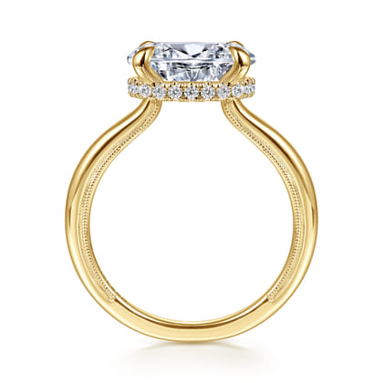 Sandi - 14K Yellow Gold East West Oval Diamond Engagement Ring