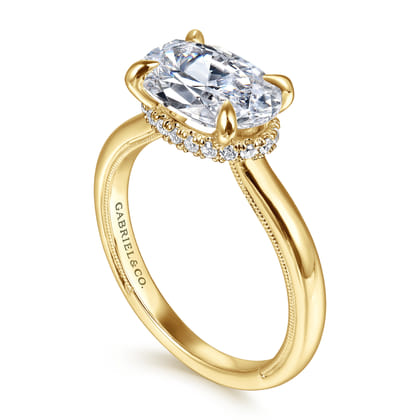 Sandi - 14K Yellow Gold East West Oval Diamond Engagement Ring