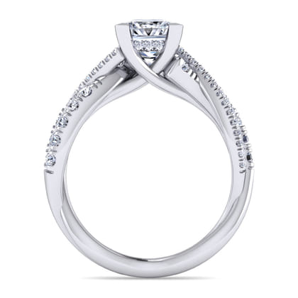 Sandrine - 14K White Gold Princess Cut Diamond Twisted Engagement Ring