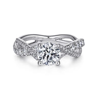 Sandrine - 14K White Gold Round Diamond Twisted Engagement Ring